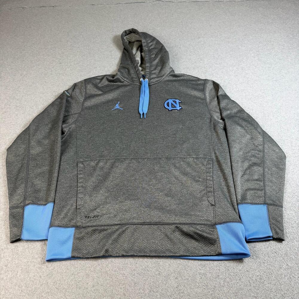 Jordan Nike North Carolina Tar Heels Hoodie Mens Large Gray Elite Basketball